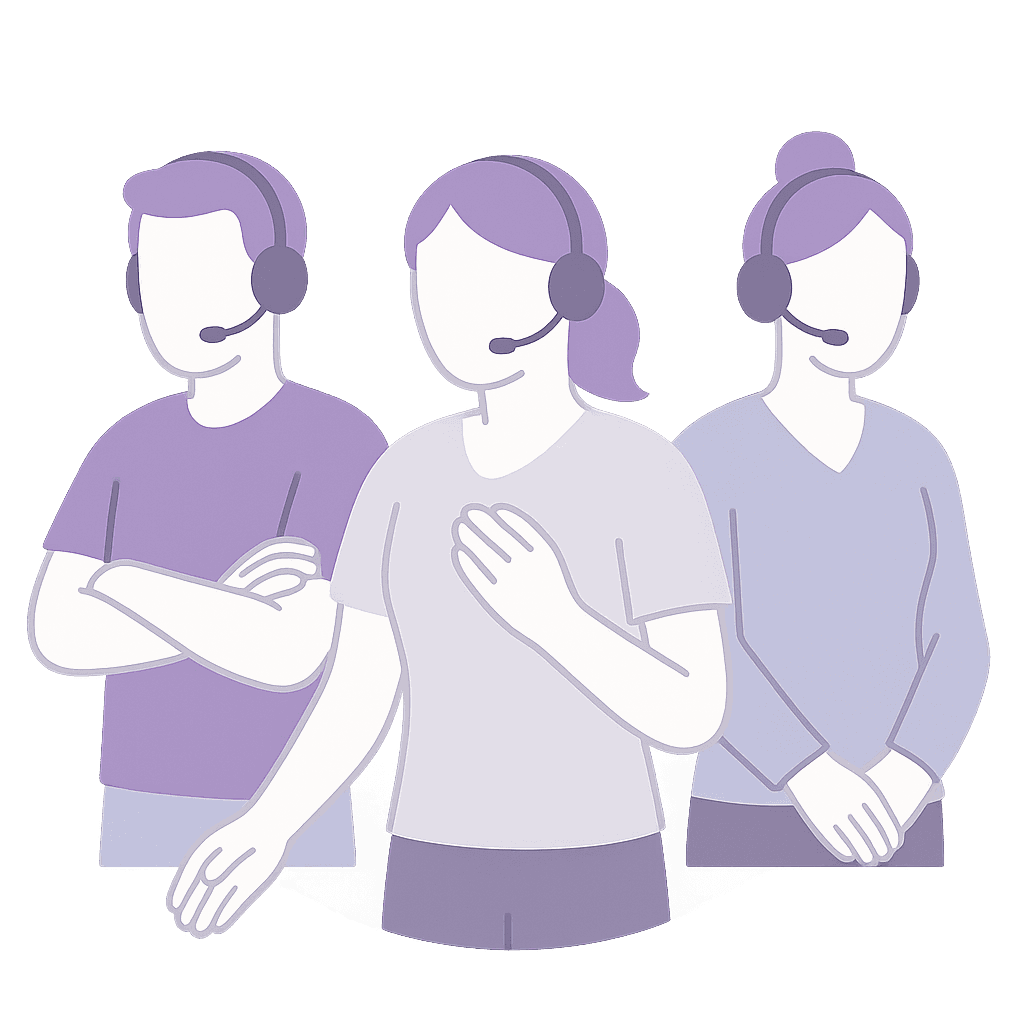 Small nonprofit team providing crisis support services