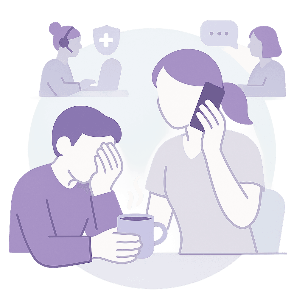 Crisis center staff assist clients via call and in-person